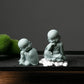 1Pcs Garden Decor Cute Buddha Stone Statue Little Buddhist Monk Buddhism Figurines Zen Garden Ornament Meditation Aquarium Decor