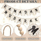 2pcs Eid Mubarak Banner Wooden Ramadan Mubarak Decoration Easy Beads Ramadan Decoration Banner Muslim Party Decoration Supplies