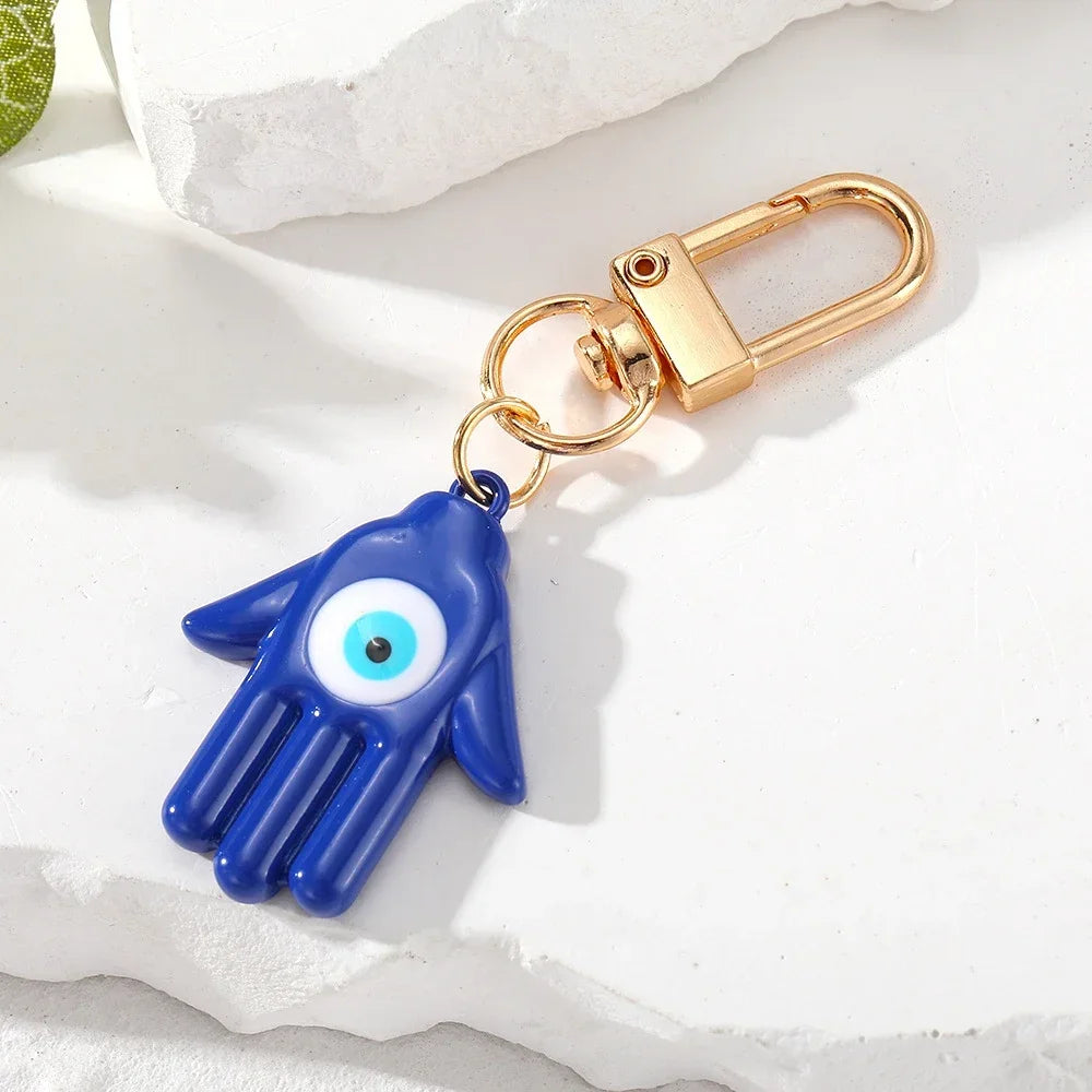 Turkish Blue Evil Eye Keychain Luckly Owl Elephant Butterfly Tortoise Charms With Key Holder Handbag Decorations For Women Men