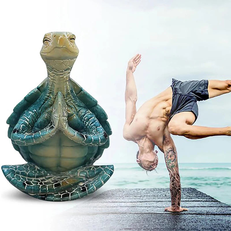 Sea Turtle Figurine Peacefulness Meditating Sea Turtle Statue Decorations for Buddha Zen Yoga Frog Garden Statue Ornament For