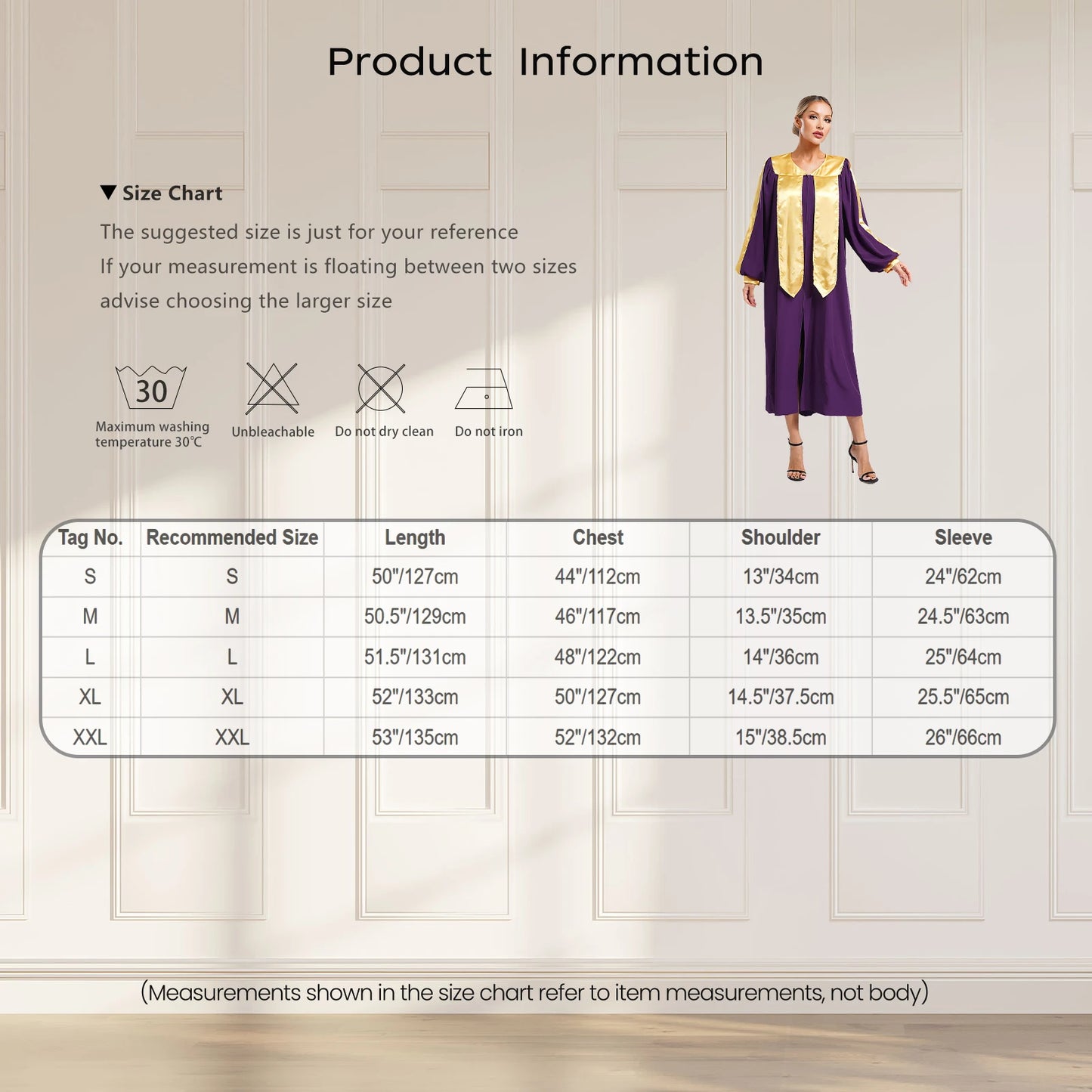 Women Church Clergy Robe Baptism Confirmation Officiant Costume Priest Preacher Dresses Choir Performance Praise Worship Dress