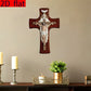12in BC Catholic Trinitarian Wooden Cross 2D Plane Wall Hanging Christ Inspiring Home Decoration Devout Gift Religious Pendant