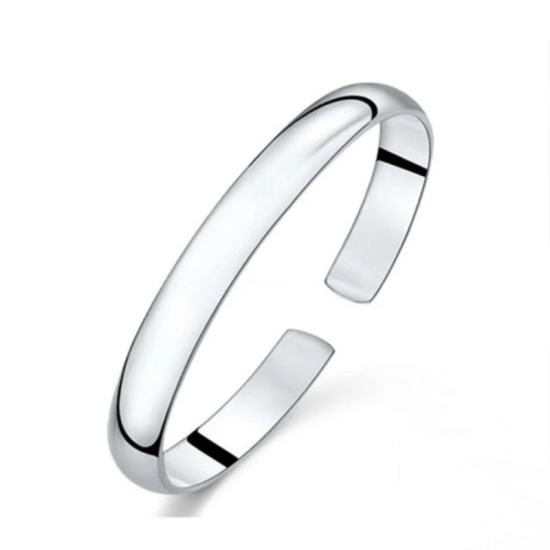 999 Sterling Silver Cuff Polishing Retro Bracelet Bangles For Women Party Wedding Jewelry Accessories Argent 925