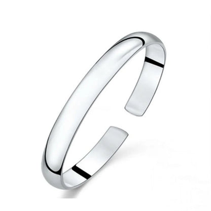 999 Sterling Silver Cuff Polishing Retro Bracelet Bangles For Women Party Wedding Jewelry Accessories Argent 925
