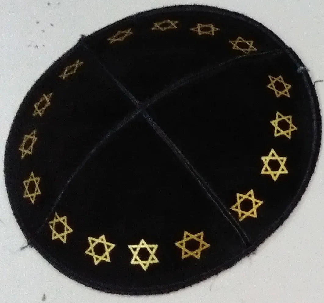PRINTED SUEDE LEATHER KIPPAH JEWISH KIPPAH LEATHER YARMULKE KIPPAH