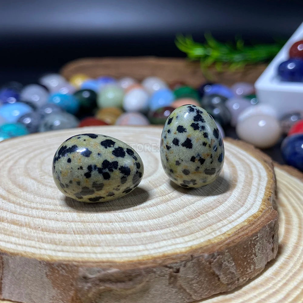 EG1-7 Mini Natural Stone Egg, Small Polished Egg Shaped Stone for Meditation Stress Relief Fidget Palm Desk Decor Gift