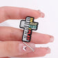 In Jesus Name I Play Enamel Pins Creative Cross Piano Christian Brooches Metal Lapel Badge Clothes Backpack Believers Jewelry