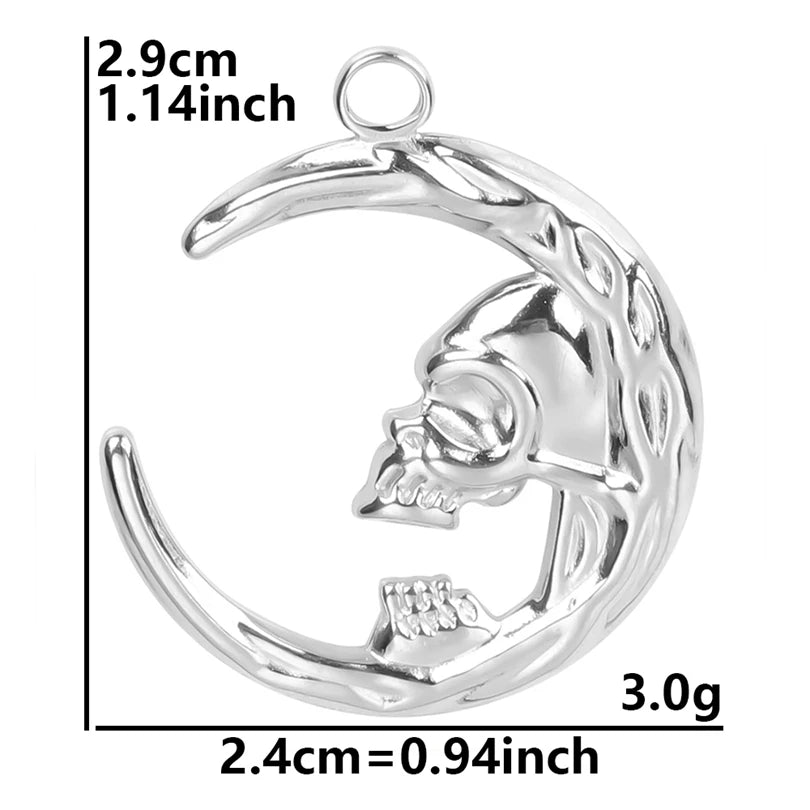 100% Stainless Steel Moon Pendants For Jewelry Making Supplies Various Luna Animal Wings Sun Star Eye Charms In Bulk Accessories