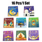 16PCS/1SET Ramadan Eid Mubarak Party Mini Coloring Book for Kids Muslim Festival Graffiti Painting Activity Party Supplies Gift
