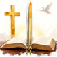 Gold Silver Plated Orthodox Liturgical Brush with Cross Top for Church Chrism Anointing Religious Devotion Christian Gift