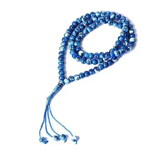 Muslim 8mm Rosary Tasbih 99 Beads Prayer Dhikr Misbaha with Names of Allah Muhammad Engraved In Islamic Religion Ramadan Gift