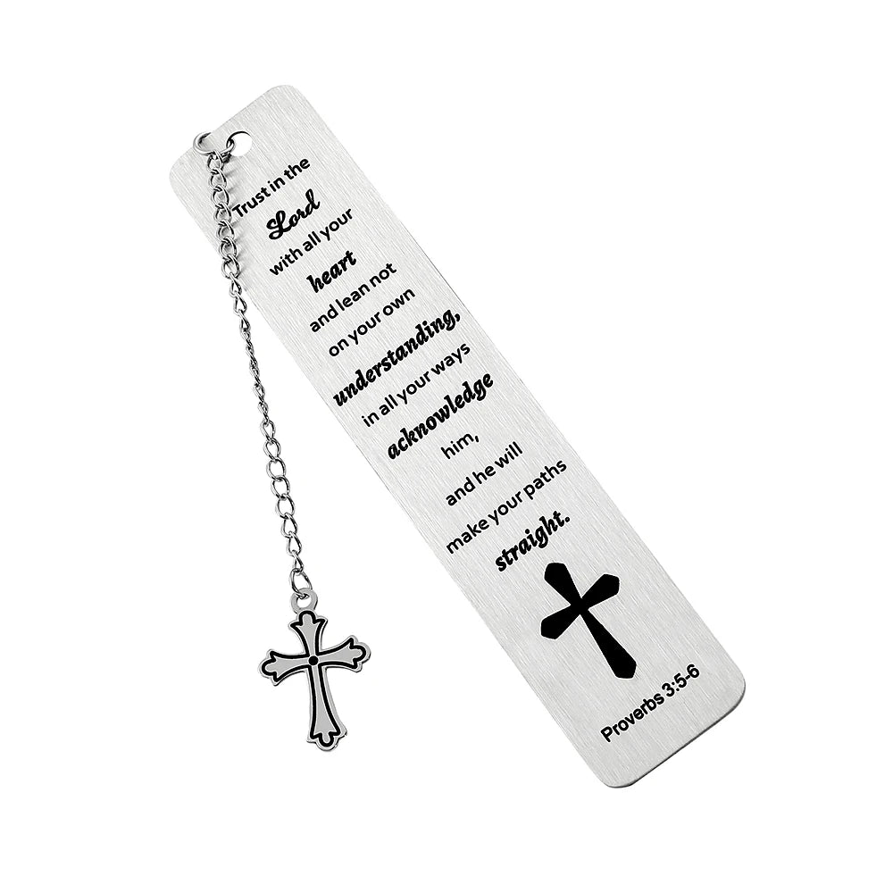 Religious Stainless Steel Bookmarks with Charms，Durable Page Markers for Christians, Bible Readers & Gift - Givers
