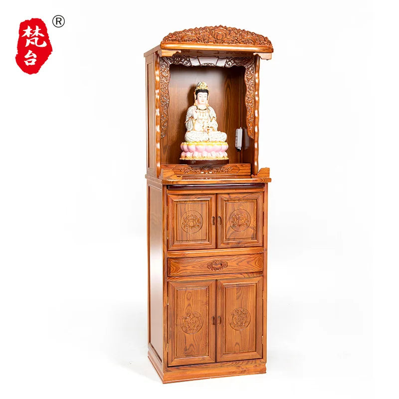 HT Fanti Chinese Style Buddha Shrine Cabinet Home Altar Offering Table Fairy Altar Incense Table God House Cabinet Buddha Altar
