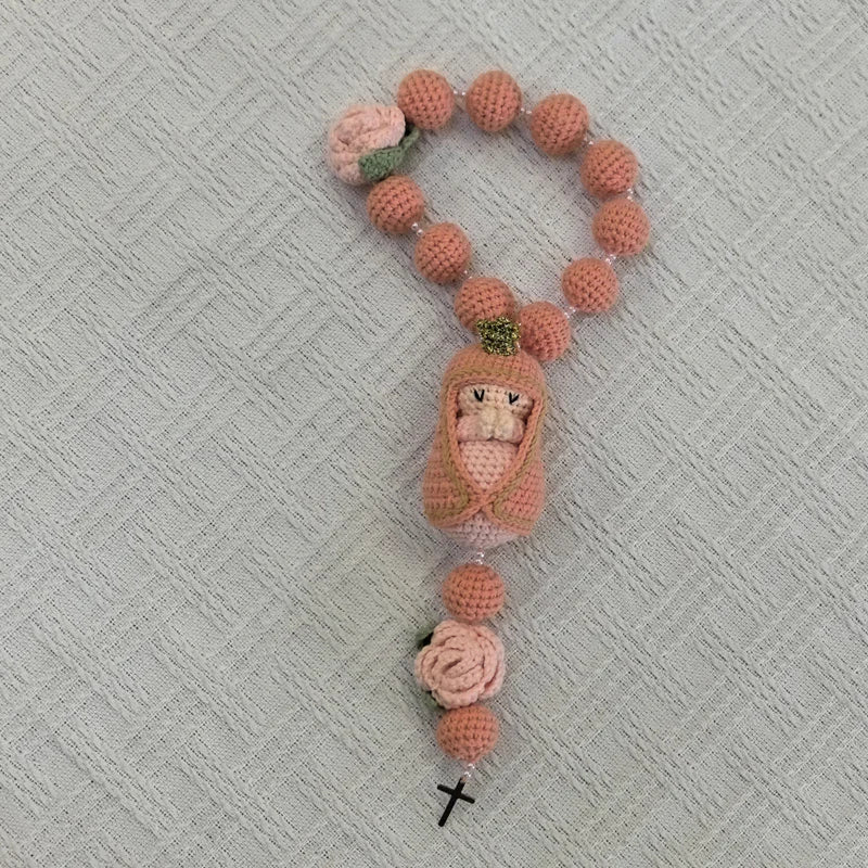 Handmade Christening Baptism wedding engagement Communion birthday Bridal Rosary with Saint Christmas Gift Home Decoration