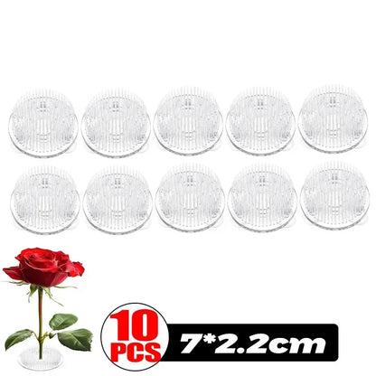 Round Ikebana Stem Holder Clear Flower Suction Cup Holder Flower Arranging Fixed Base Pot Vase Floral Rubber Bracket Home Decor