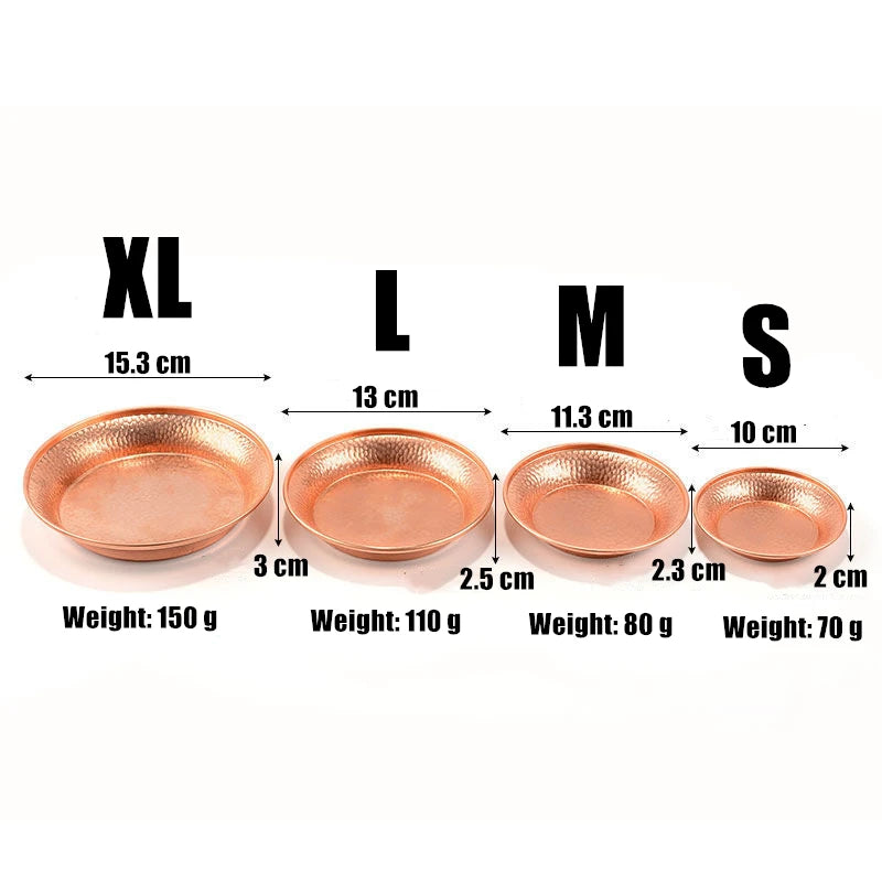 Tibetan Copper Plate 15.4cm Engraving Buddhism Brass Dish Auspicious Tantra Altars For Buddha Tray Desktop Home Gift Decorative