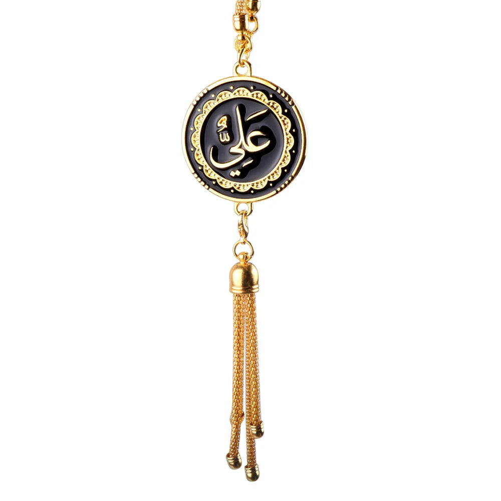 Car Hanging Pendent Arabic Muslim Islamic God Allah Badges Logo Auto Interior Rearview Mirror Ornaments Decoraction Accessories