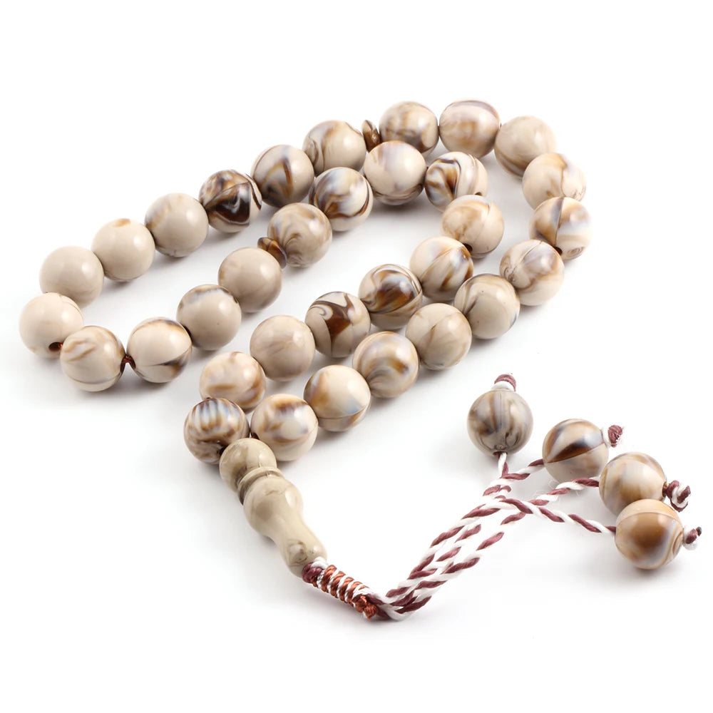 Muslim 14mm Round 33 Rosary Yoga Men's Cuffs Charm Bracelet Middle East Prayer Ramadan Meditation Bracelet for Women Jewelry