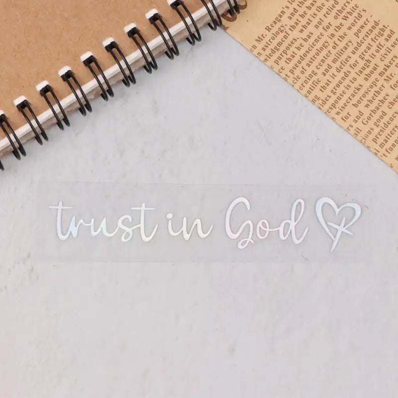 Trust In God Heart Car Rear View Mirror Sticker Decal Faith Bible Verse Christian Church Auto Vehicle Bumper Decor