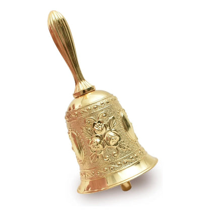 Retro Metalen Tone Hand Bel Metalen School Diner Shoptea Bell Hand Held Craft Bruiloft Decoratie Alarm School Kerk Klaslokaal