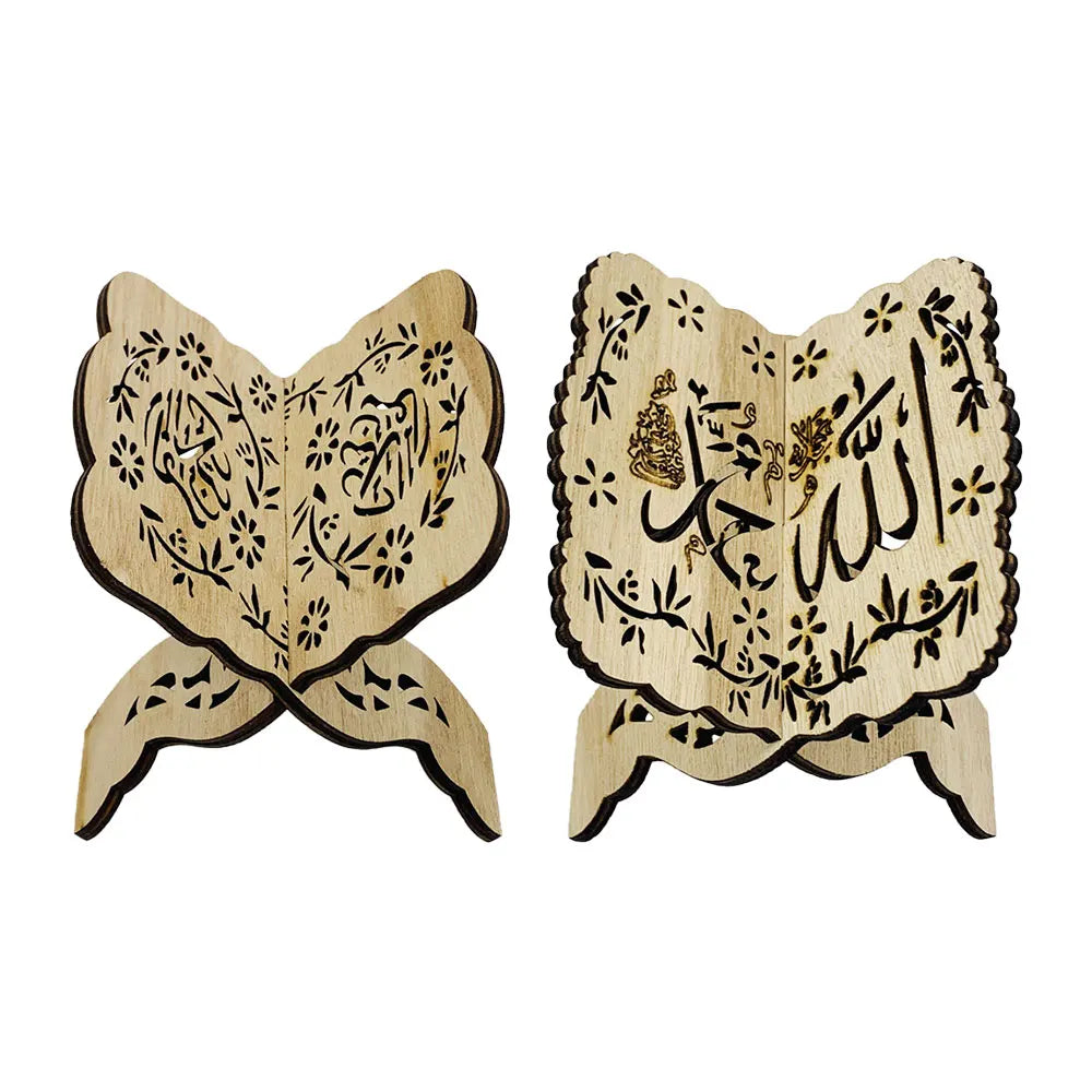 DIY Kuran Quran Koran Holy Book Stand Holder Folding Bible Bookshelf Ramadan Muslim Islamic Eid Organizer Display Reading Prayer