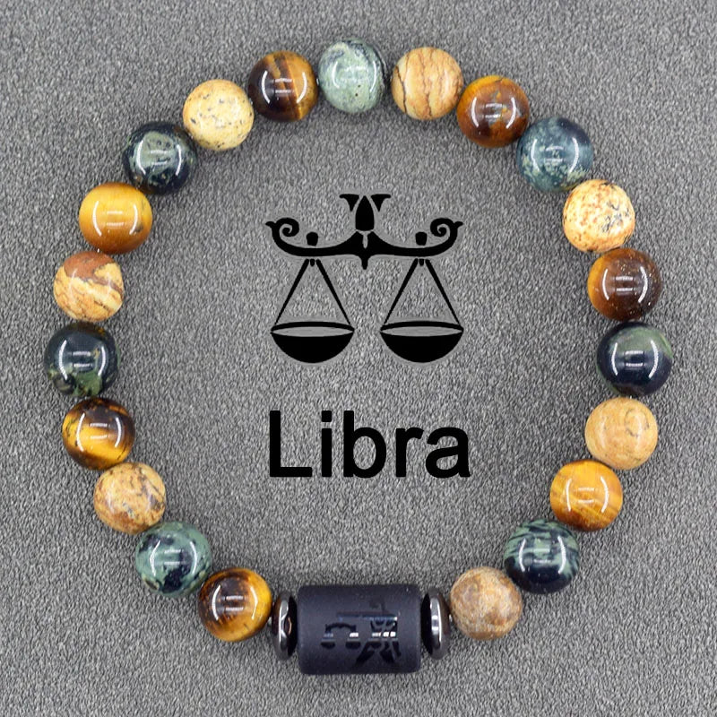Zodiac Sign Bracelet Homme 12 Constellation Bangles Men Gemini Virgo Leo Libra Bracelet Women Friendship Gift Bracelet on Hand