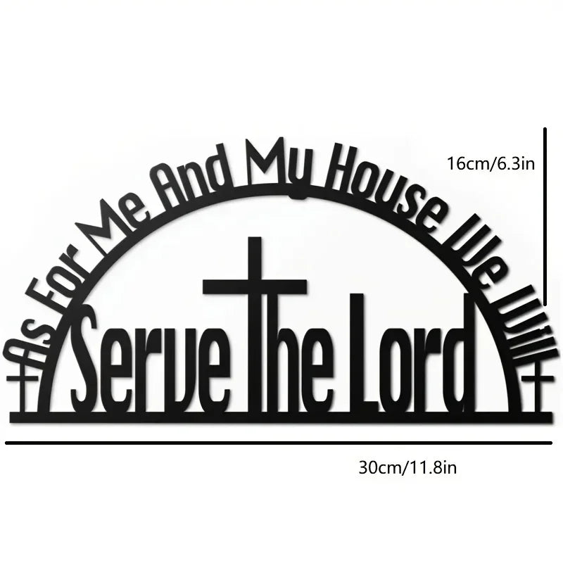 As For Me and My House Sign 2024 Black metal Bible verse wall decor, Christian inspirational wall art for home