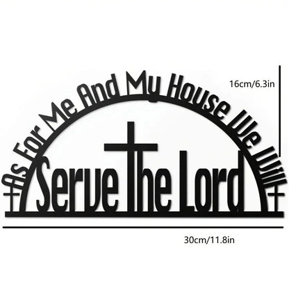 As For Me and My House Sign 2024 Black metal Bible verse wall decor, Christian inspirational wall art for home
