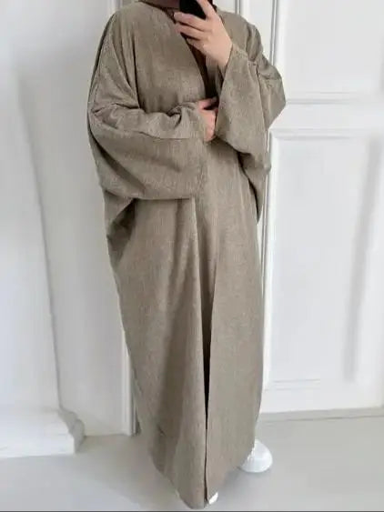 Similar Cotton Linen Batwing Kimono Abaya Dubai Islam Muslim Dress For Women Kebaya Kaftan Robe Musulmane Caftan Marocain Femme