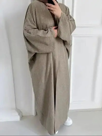 Similar Cotton Linen Batwing Kimono Abaya Dubai Islam Muslim Dress For Women Kebaya Kaftan Robe Musulmane Caftan Marocain Femme