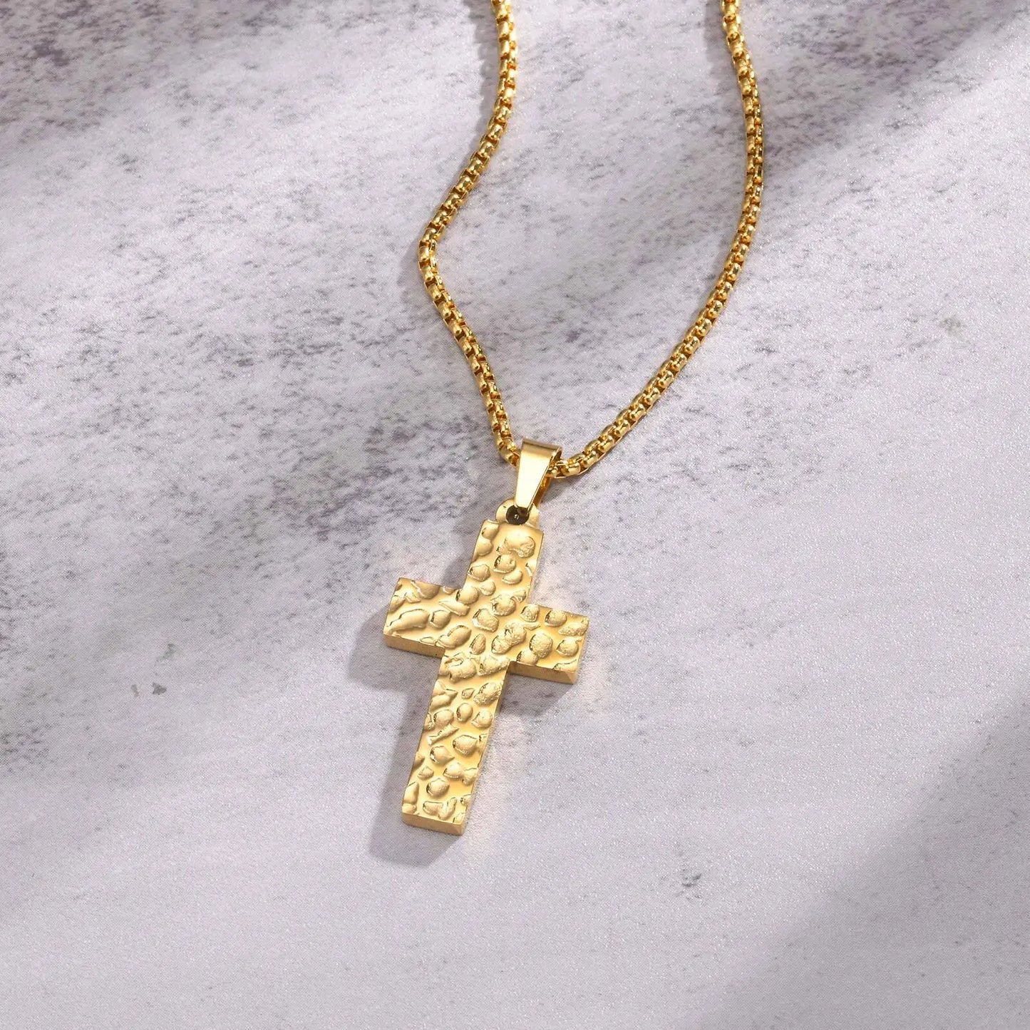 Vnox Stylish Stainless Steel Creative Cross Necklace, Classic Religious Women's Zircon Pendant, Fashion Jewelry Accessories