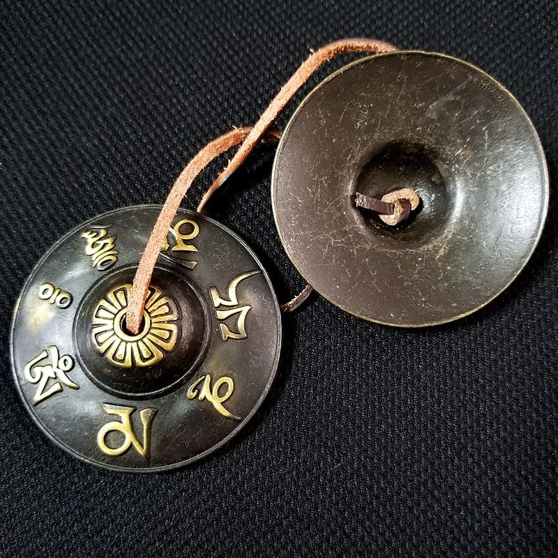 Metal Meditation Bells with Leather Strap Yoga Sound Healing Spiritual Decor Blessing Gift of Ancient Spells Tibetan Chimes