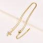 Vnox Stylish Stainless Steel Creative Cross Necklace, Classic Religious Women's Zircon Pendant, Fashion Jewelry Accessories
