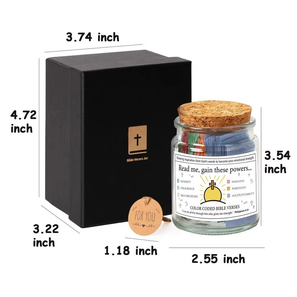 Bible Verses Jar for Emotions and Feelings with Coloring Bible Verse God's encouragement Christian gift for women and men