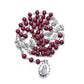 The Seven Bitter Rosary Church Catholic Wood Beads Virgin Pendant Necklace Religious Jewelry Black Red