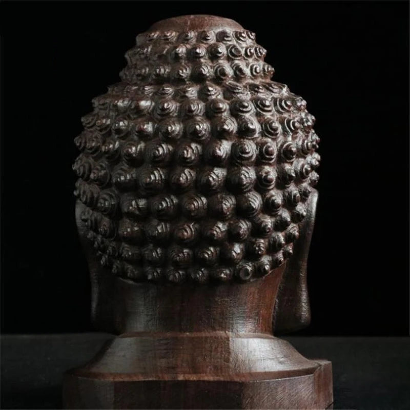 New Wooden Creative Buddha Statue Sakyamuni Tathagata Figurine India Buddha Head Statue Crafts Decorative Ornament