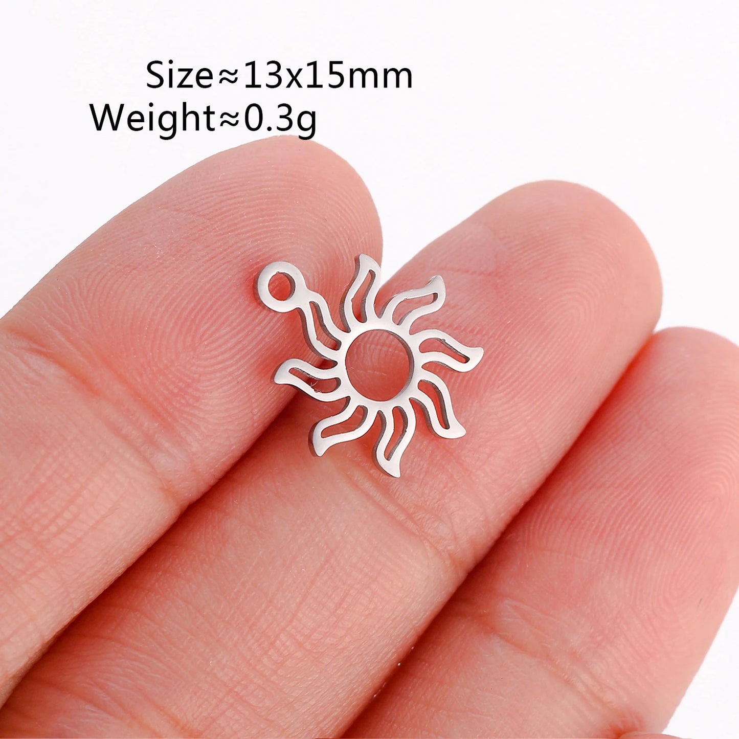 5Pcs Stainless Steel Moon&Sun&Star Charm Jewelry Making Accessories Supplies DIY Necklace Bracelet Celestial Pendants Findings