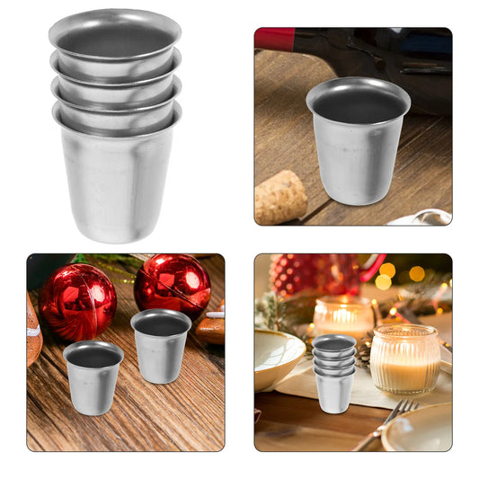 4Pcs Stainless Steel Communion Wine Glass Elegant Goblet Chalice Cup for Holy Communion Havdalah Shabbat Catholic Jewish