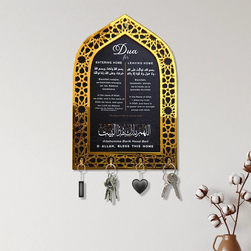Elegant Islamic Decors Key Rack Stylish Key Organizers Hook with Islamic Motifs for Functional Home Decoration