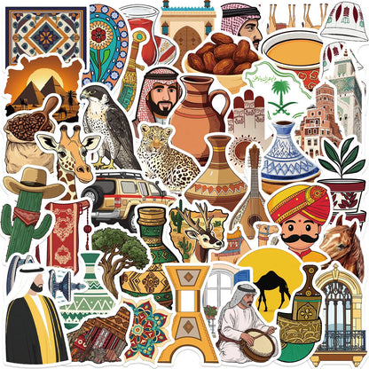 10/25/50pcs Graffiti Middle East Arabic Style Art Stickers for DIY Decor Guitar Phone Laptop Suitcase Notebook Scrapbook
