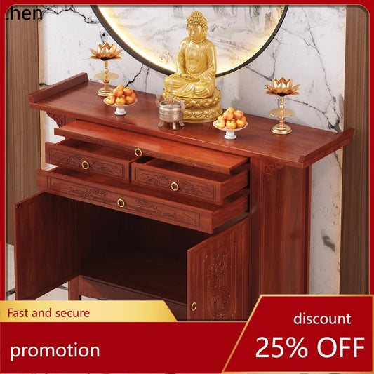 CZ  Altar Incense Case Buddha Shrine Cabinet God of Wealth Guanyin Bodhisattva Worship Cabinet