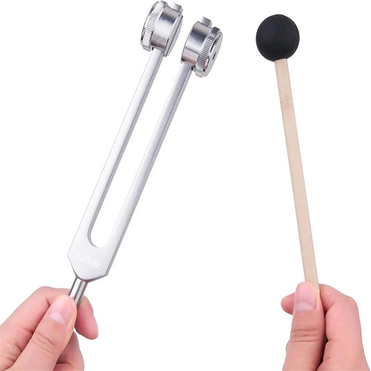 Miwayer 128Hz Tuning Fork Set -Acoustic Tuning Fork - Professional Sound Therapy Tool for Chakra Balancing & Stress Reduction