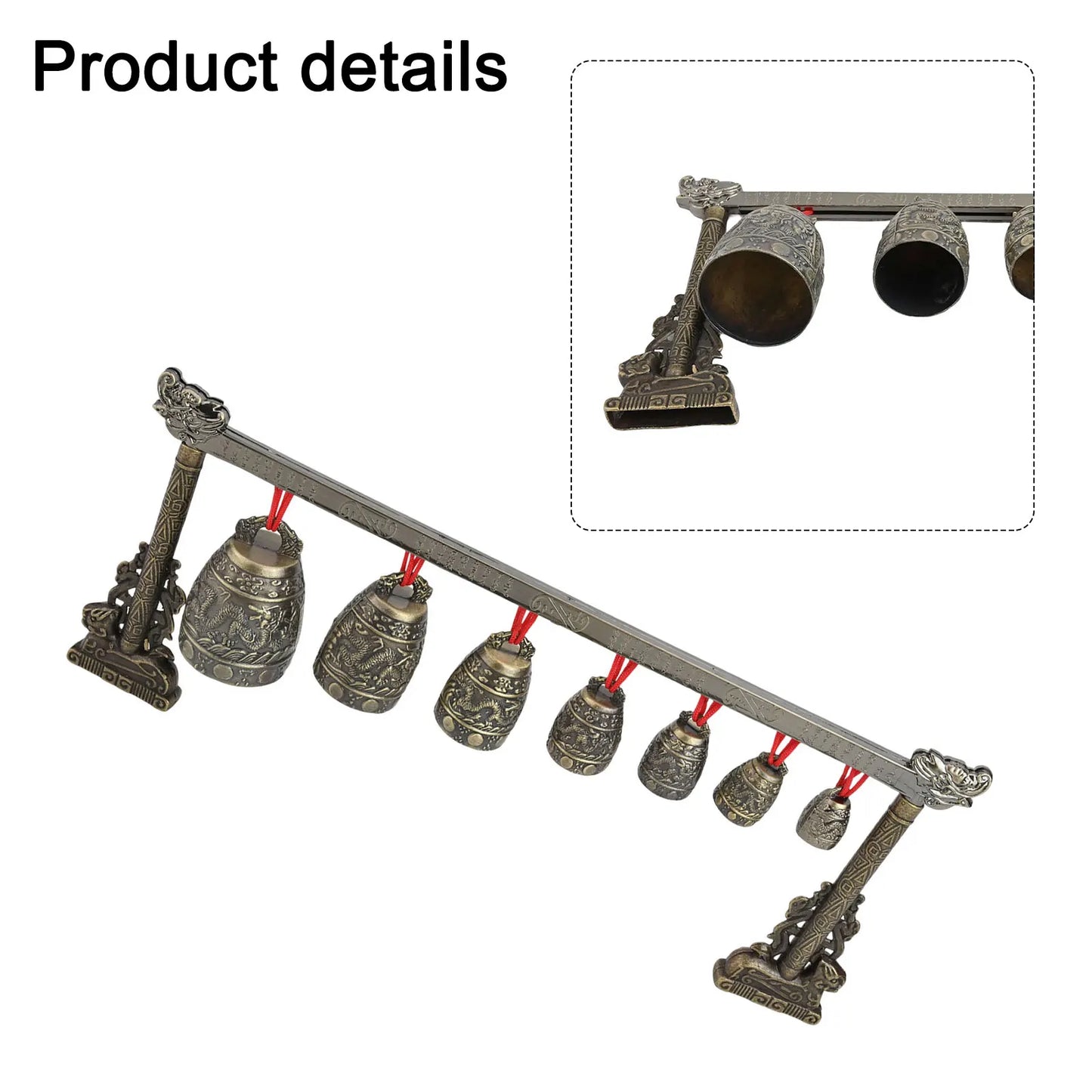 Bronze Meditation Gong With 7 Decorated Bells For Yoga Sound Healing And Relaxation Chinese Musical Percussion Instrument Set