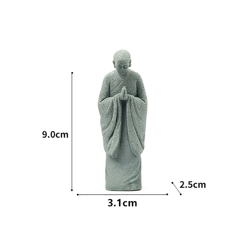 1Pcs Wishing Monk Buddhist Micro Landscape Stone Fish Tank Moss Landscaping Zen Oriental Aesthetics Garden Ornaments