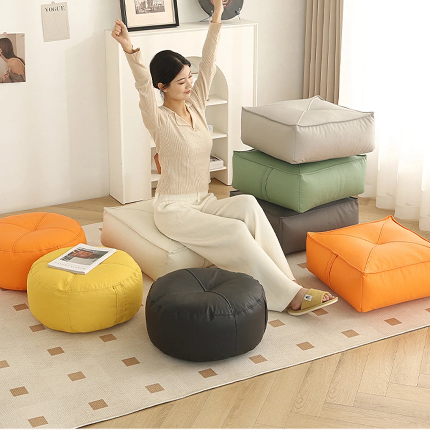 Japanese Style Floor Cushion Futon Thick Meditation Floor Pillow Lazy Sofa Cushion Home Sofa Bay Window Decor