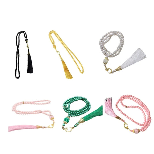 6MM Tasbih Muslim Prayer Beads Islamic 99 Beads Color Pearls Charm Bracelets Allah Mohammed Rosary Bracelets Dropship