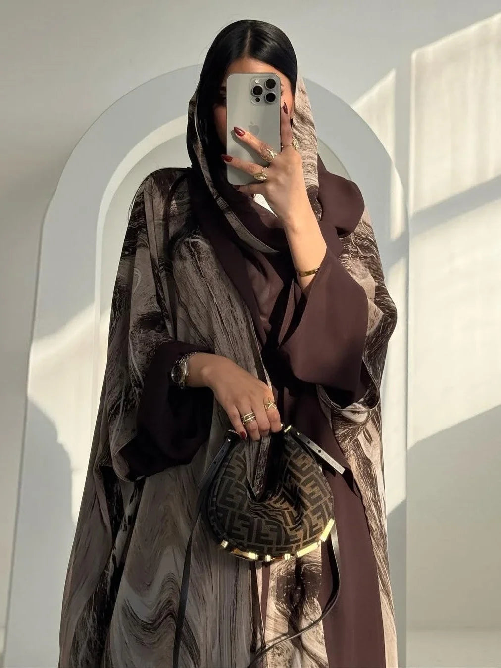 Women Abaya Scarf 2 Piece Set Cardigan Dress Dubai Eid Muslim Print Morocco Kaftan Party Jalabiya Vestidos Largos Arab Long Robe