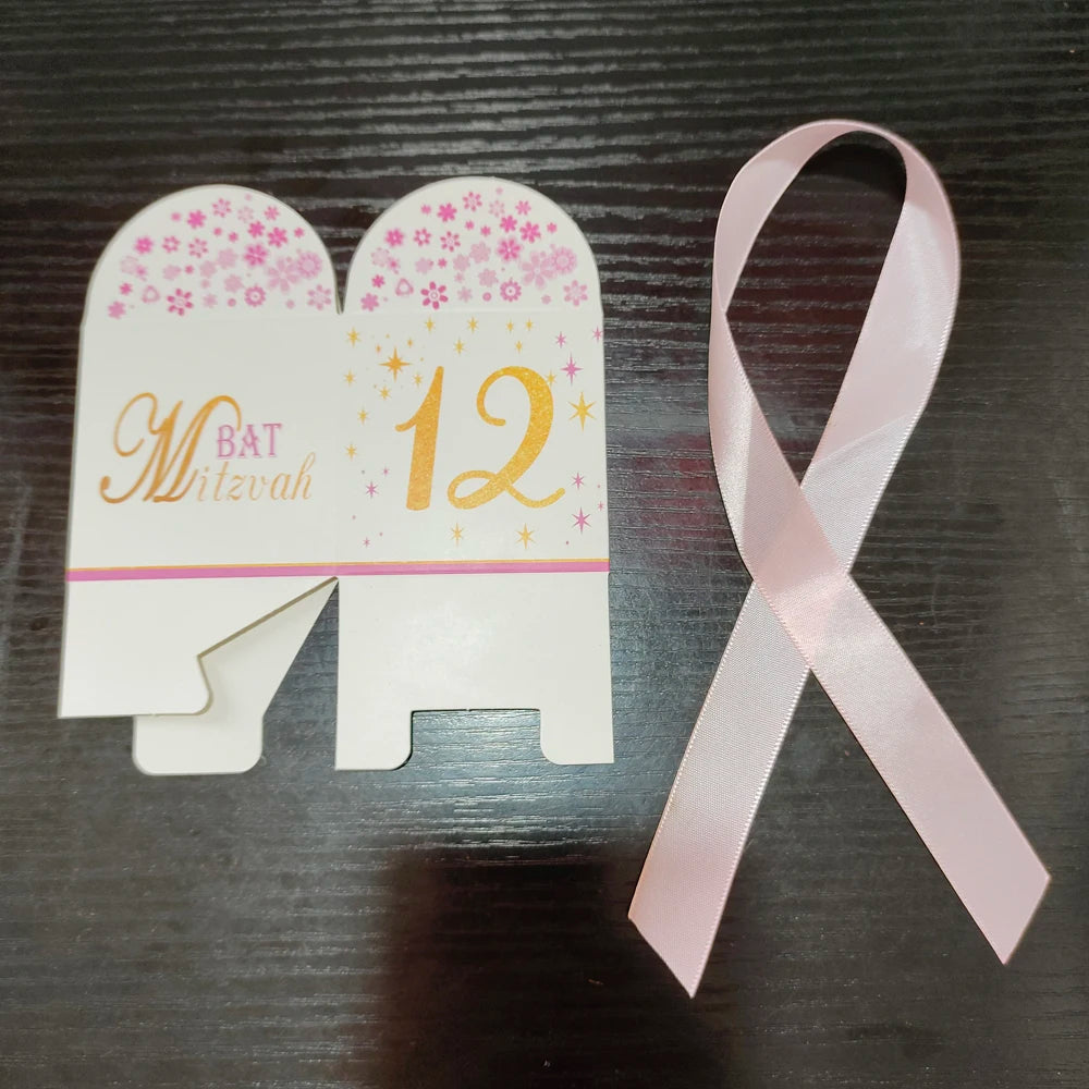 20PCS Kids Boy Bar Mitzvah Party Favor Mini Paper Guest Gift Candy Box Blue Girl 12th 13th Birthday Ceremony Events Decor
