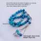 33pcs10mm blue agate beads natural stone material Muslim rosary daily bracelet TASBIH, Middle East high-end worship prayer brace