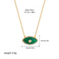Luxury Natural Stone Evil Eye Pendant Necklace Inlaid Zircon Fashion Stainless Steel Clavicle Chain Jewelry Party Gift for Women
